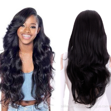 Wholesale 24Inches Women Headband Wig Black Capless Wigs Hair Clips Extension Long Wavy 3/4 Half Wig Synthetic Hair Extensions